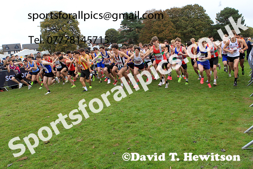 Junior Mens 2024 National Cross Country Relays, Berry Hill Park, Mansfield.   Photo: David T. Hewitson/Sports for All Pics